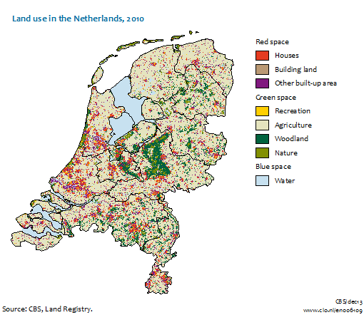 Image Land use in the Netherlands, 2010. The image is further explained in the text.