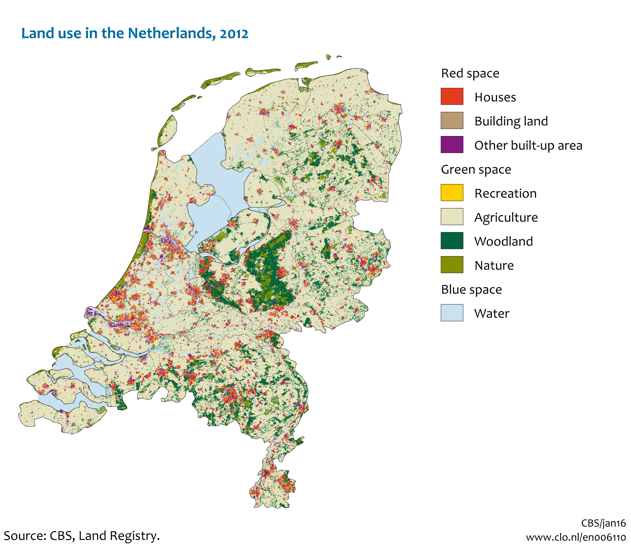 Image Land use in the Netherlands, 2012. The image is further explained in the text.
