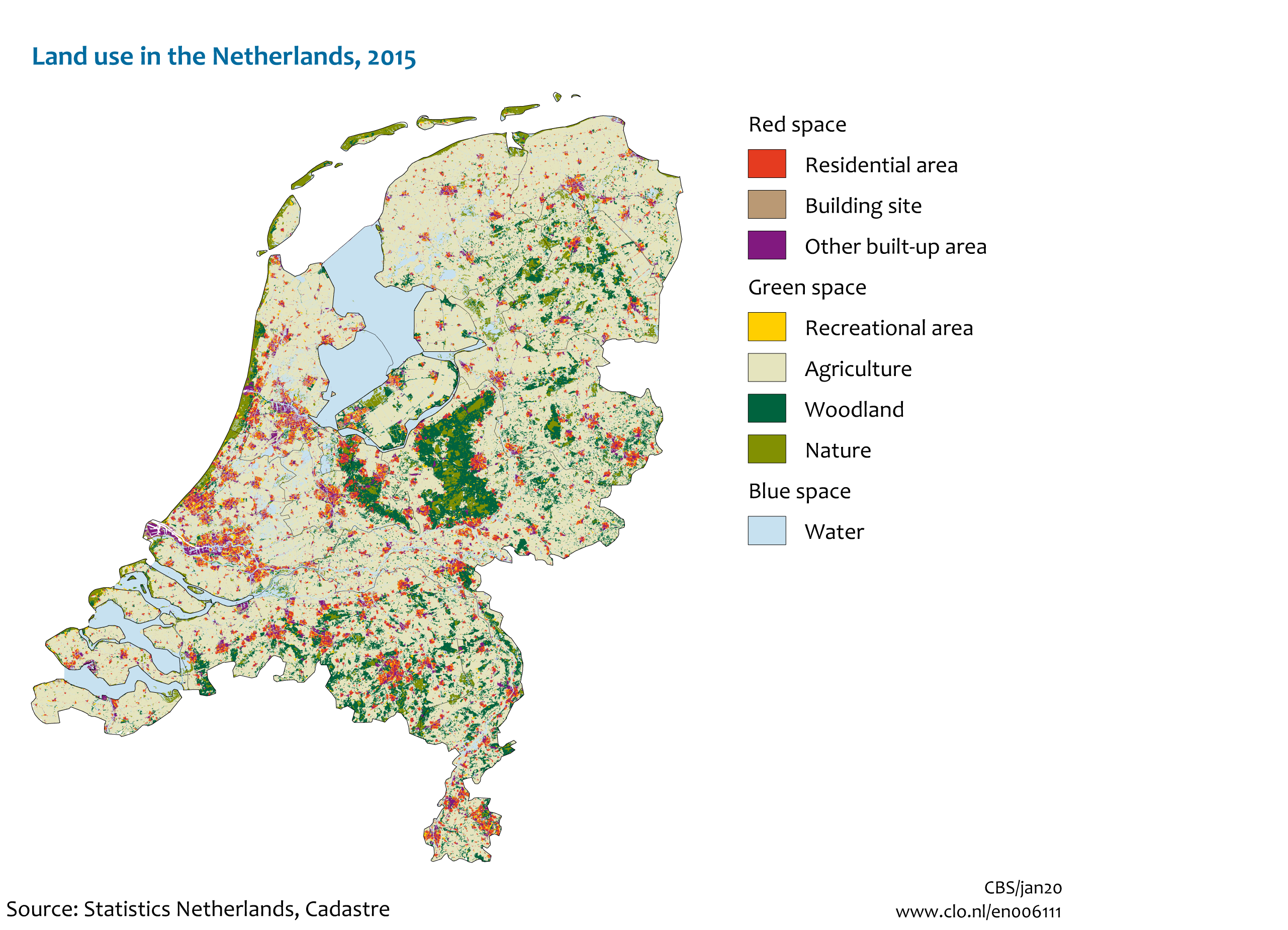 Image Land use in the Netherlands, 2015. The image is further explained in the text.