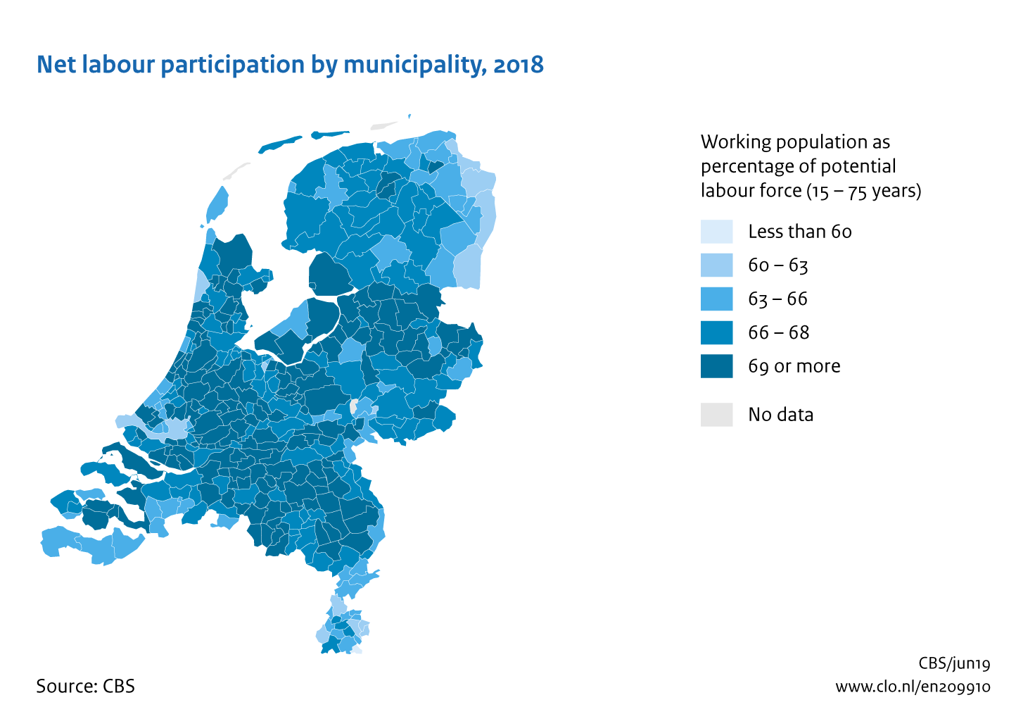 Image Net labour participation rate per municipality. The image is further explained in the text.