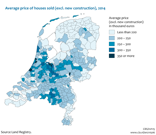Image  Average price of houses sold (excl. new construction), 2014. The image is further explained in the text.