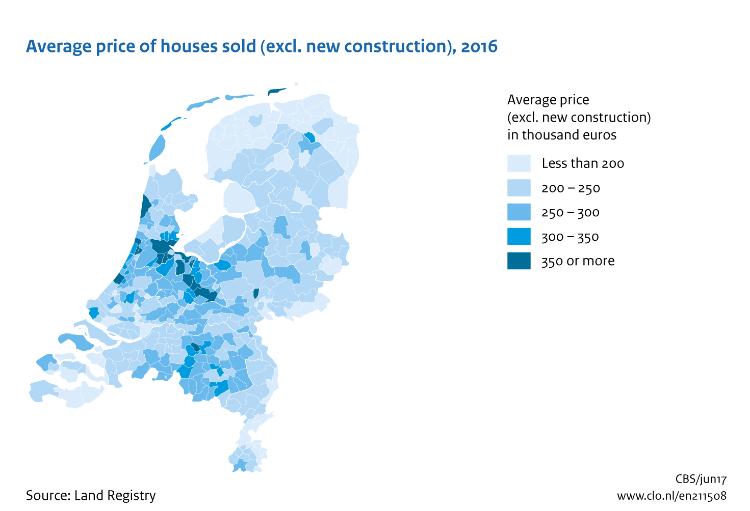 Image  Average price of houses sold (excl. new construction), 2016. The image is further explained in the text.